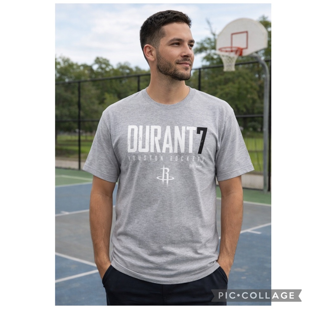 NEW 500 NEXT LEVEL KEVIN DURANT HOUSTON ROCKETS ELITE T-SHIRT NBPA HEATHER GRAY